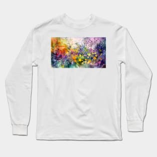 Watercolor Floral bloom spring Garden1 Long Sleeve T-Shirt